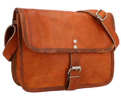 Gusti Leder Handtasche »Mary L« (1-tlg), Handtasche Umhängetasche Tablettasche Damen Vintage Braun Leder