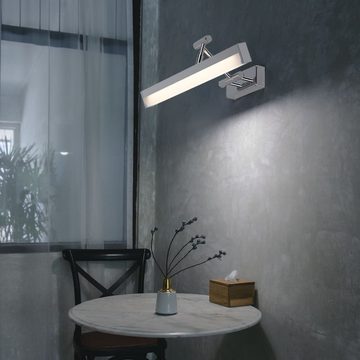 etc-shop LED Wandleuchte, LED-Leuchtmittel fest verbaut, Warmweiß, 2er Set LED Chrom Wand Leuchte schwenkbar Bade Zimmer