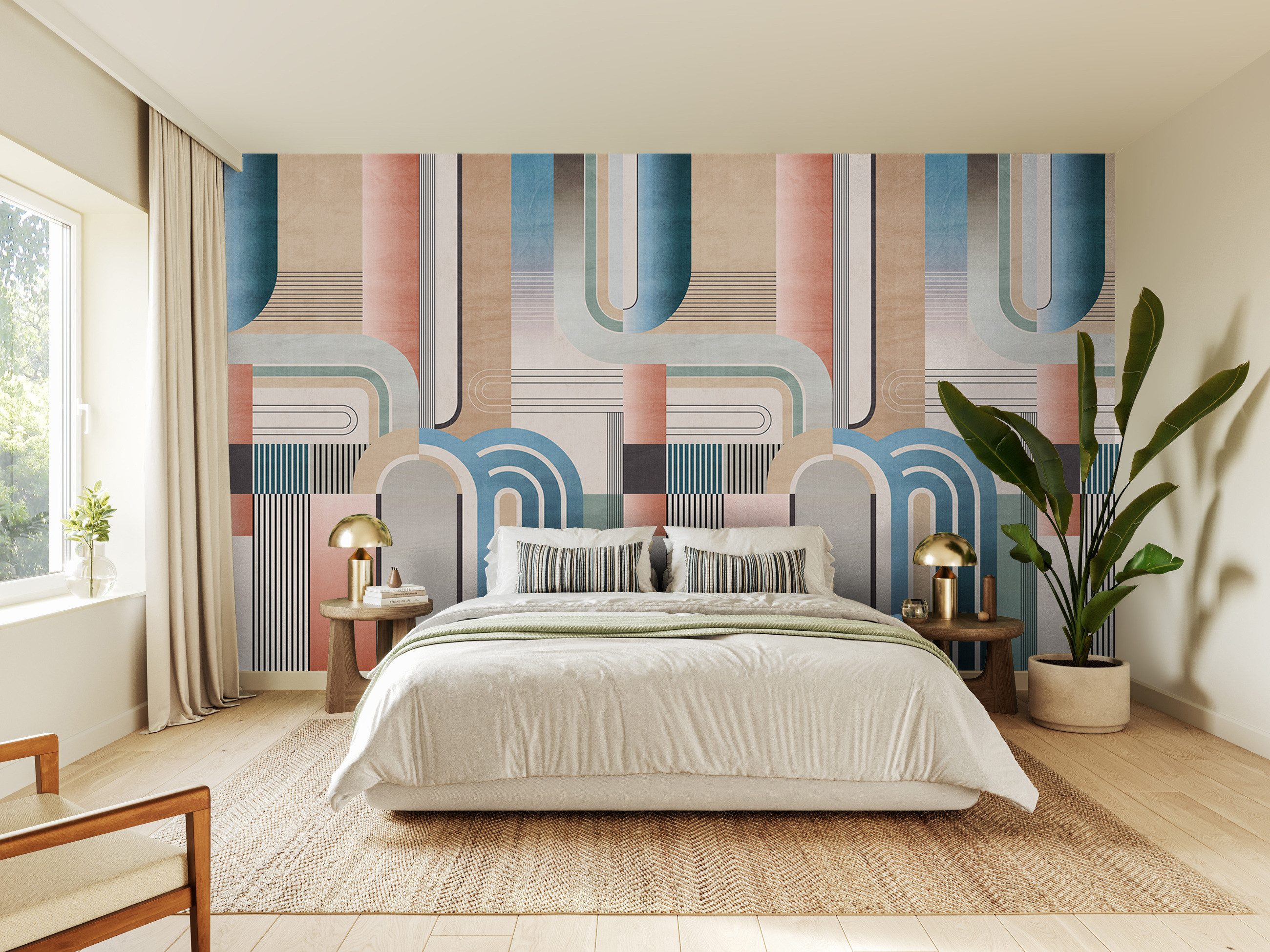 Rasch Fototapete Dynamik mit Retro-Touch- Roomblush Vintage Twist RB466 - 2,80m x 2,12m, glatt, Retro, Modern, (1 St), Dynamisches Design mit Retro-Touch