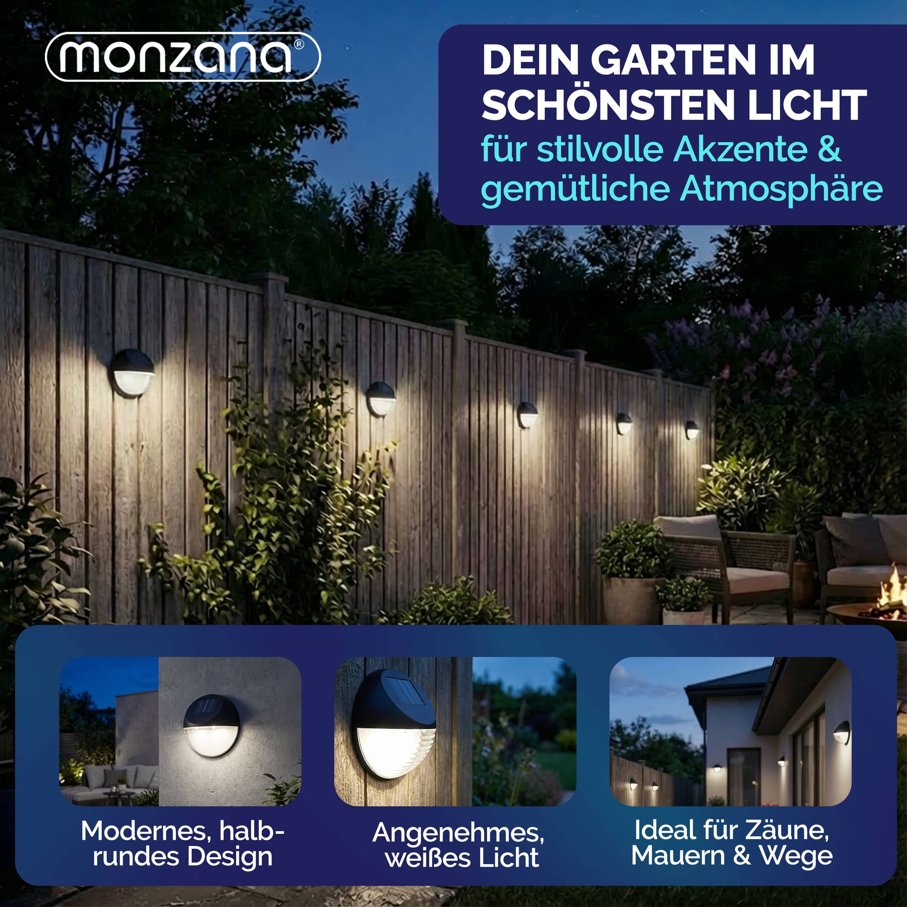 monzana LED Solarleuchte, Solarlampe, 6er Set Solarlampe Außen IP65 Hängend günstig online kaufen