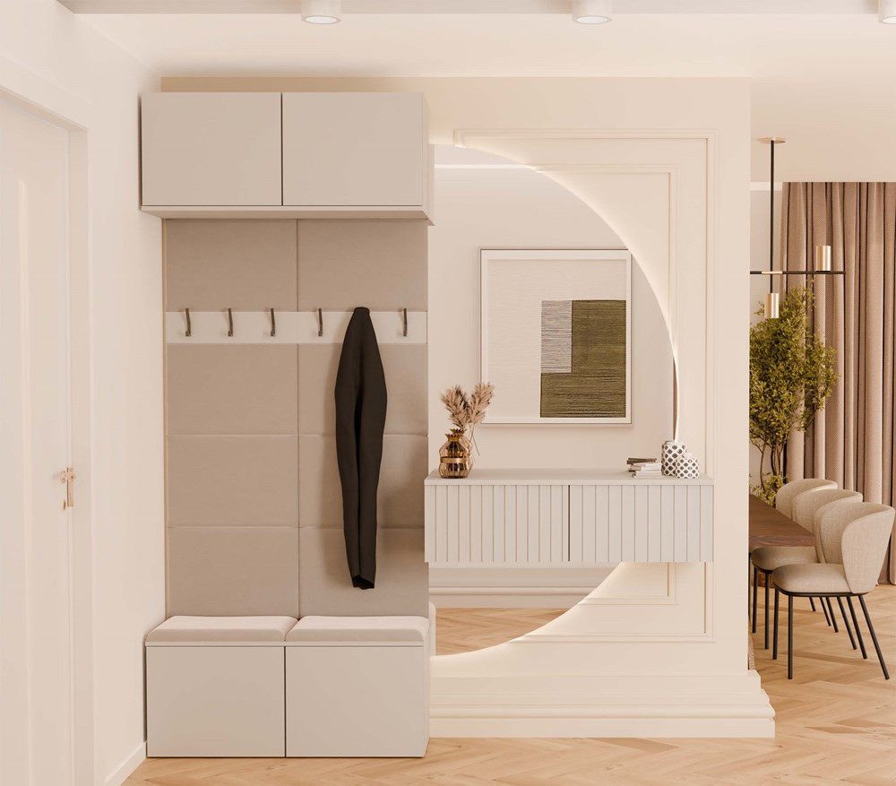 Raumhirsch Furniture Schuhschrank Garderoben-Set (Schuhschrank und 6 Kleiderhaken)