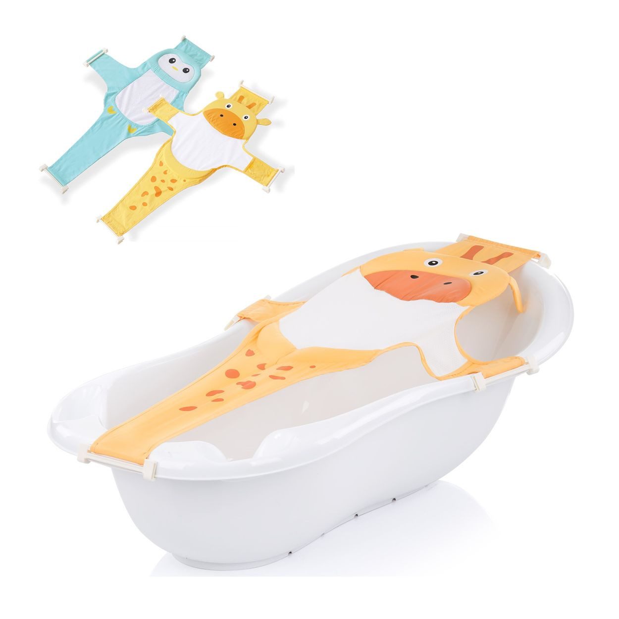 Chipolino Wanneneinlage Tiere, B: 68 cm, L: 100 cm, 1-tlg., Badewanneneinsatz, Kunststoffbügel, Polyester, ab Geburt bis 6 Monate