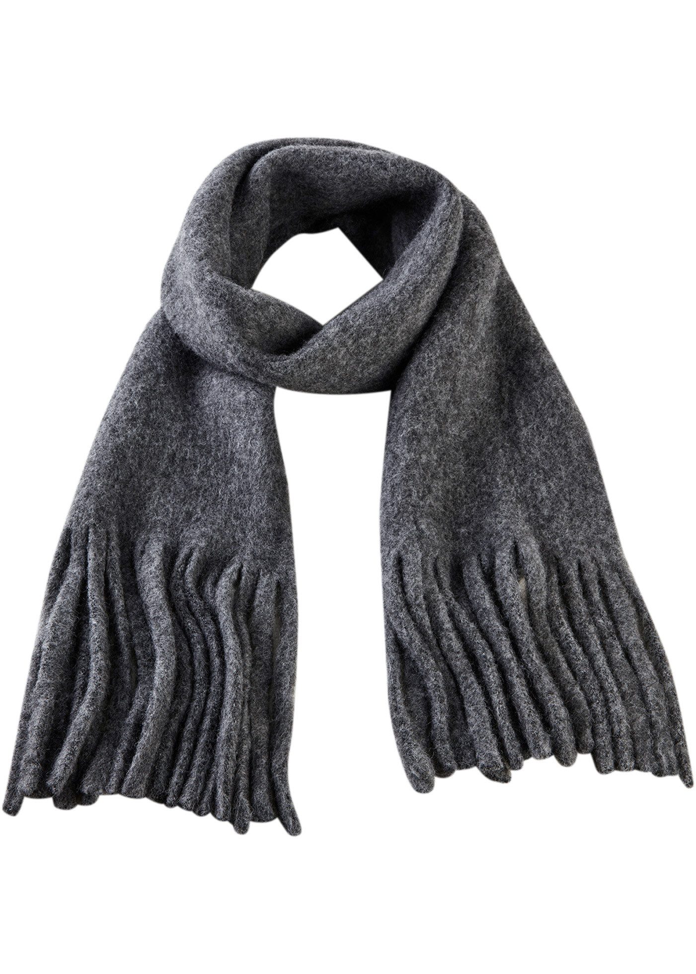 bonprix Schal, aus Polyester, Polyacryl, Wolle und Polyamid, mit Fransen-De günstig online kaufen