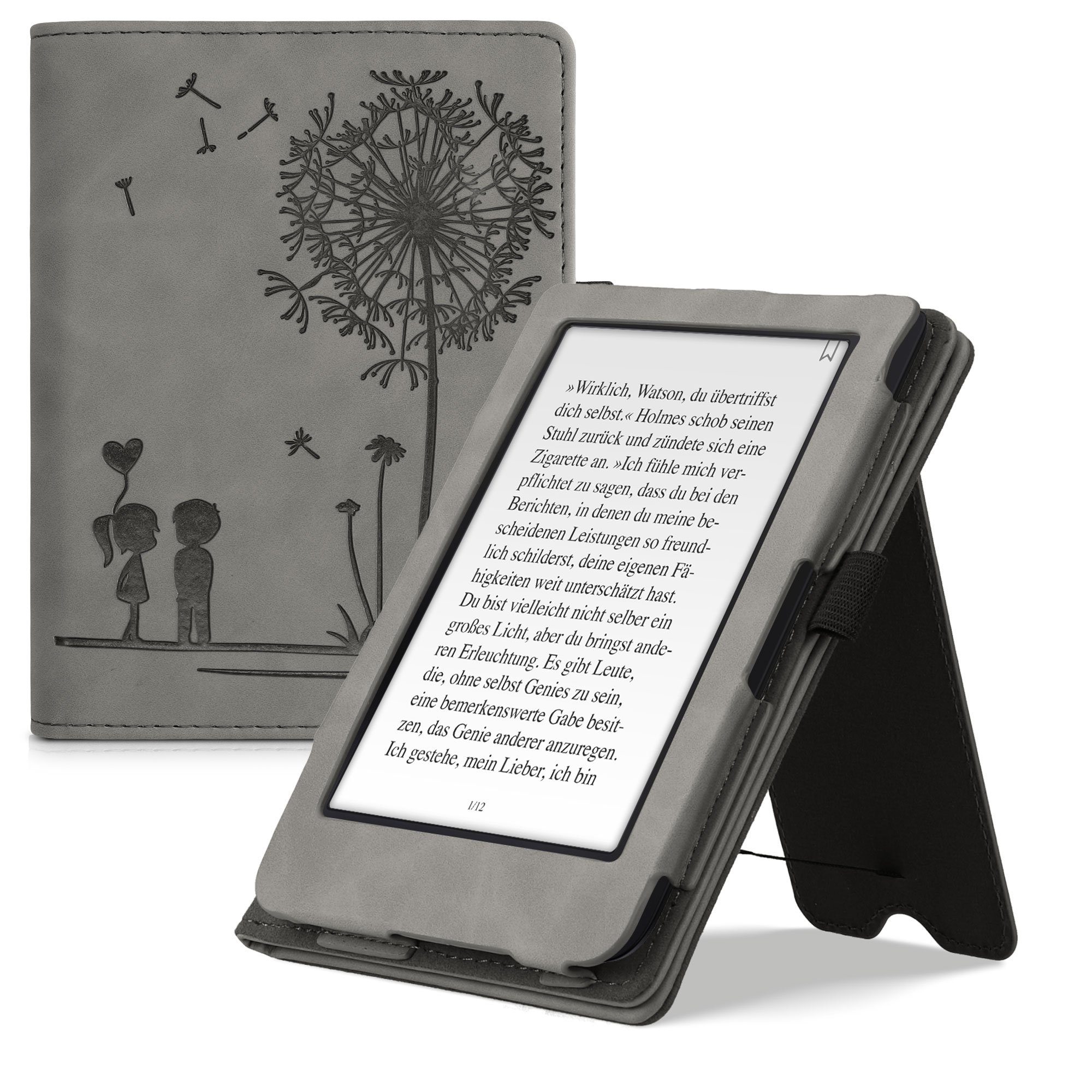 kwmobile E-Reader-Hülle »Schutzhülle für Tolino Shine 3«, Handschlaufe -  Cover Pusteblume Love Design