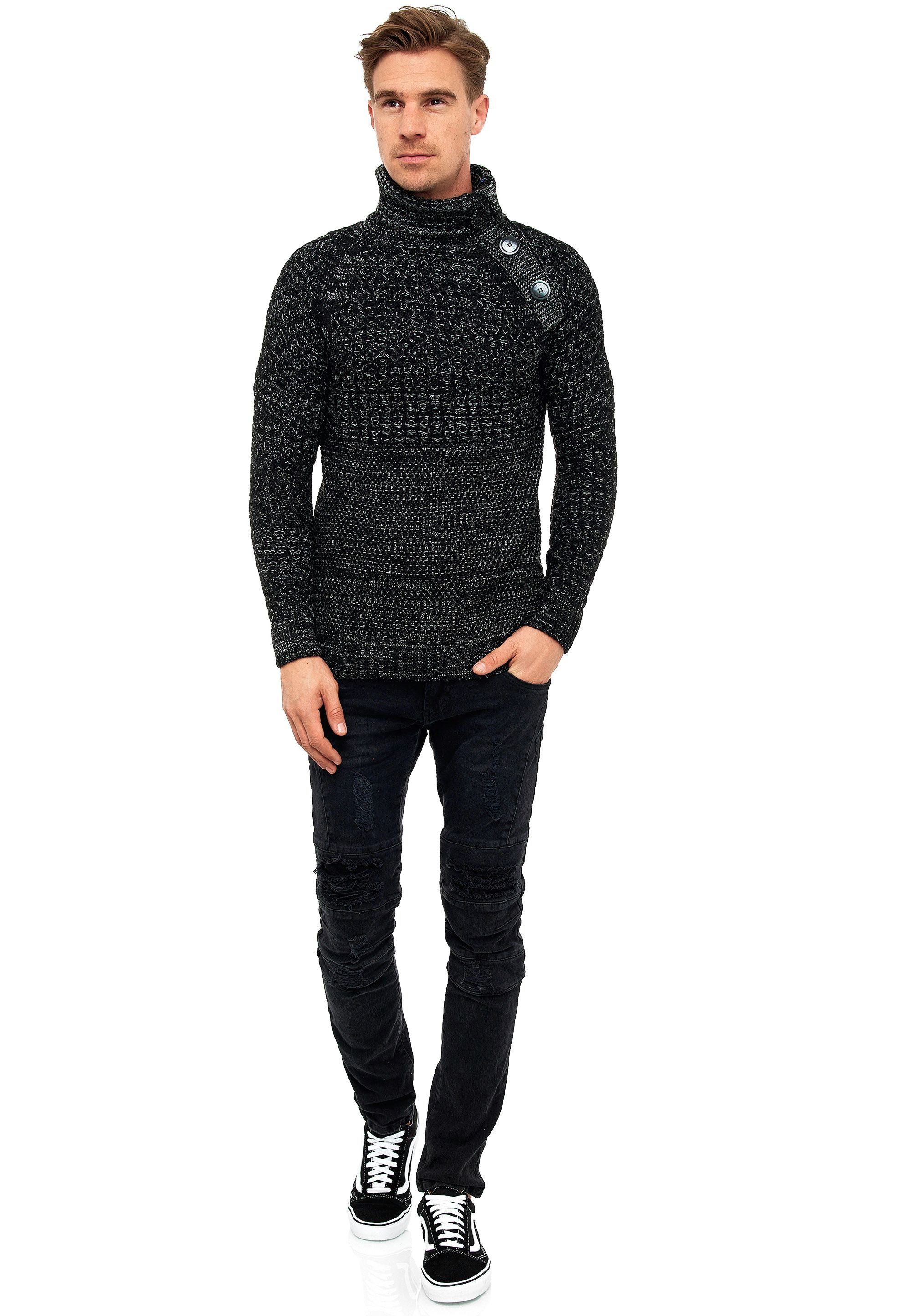 Rusty Neal Strickpullover mit modischen Zierknöpfen günstig online kaufen