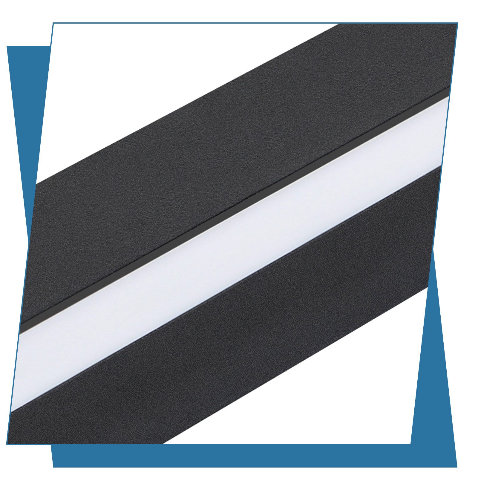 ZMH LED Wandleuchte Innen Wandlampe - 100CM Kaltweiß Schwarz Metall 32W Wohnzimmer Küche, ‎Wandmontage, LED fest integriert, 6500k