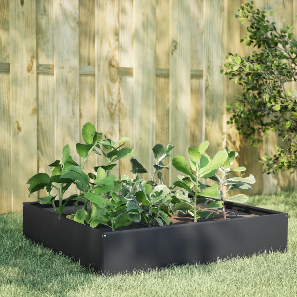 vidaXL Hochbeet Hochbeet Anthrazit 100x100x33,5 cm Stahl (1 St)