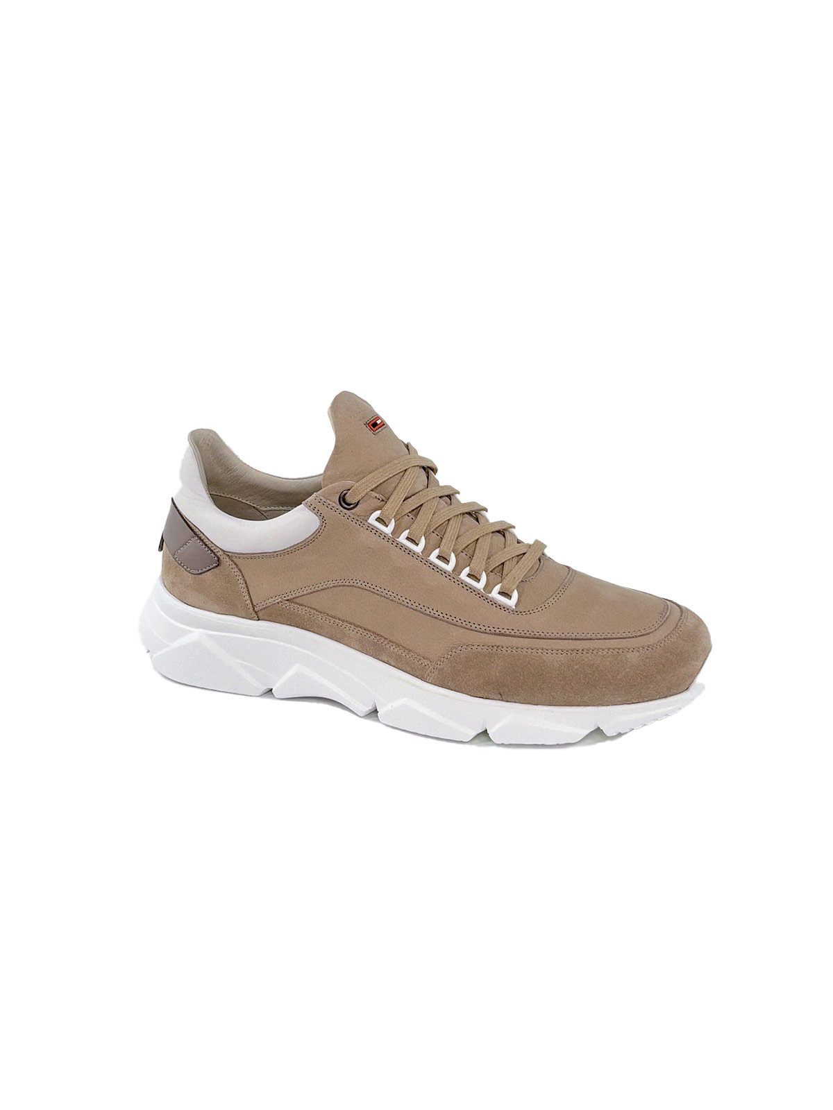 emilio adani Herren Sneaker aus Leder, Sand Sneaker