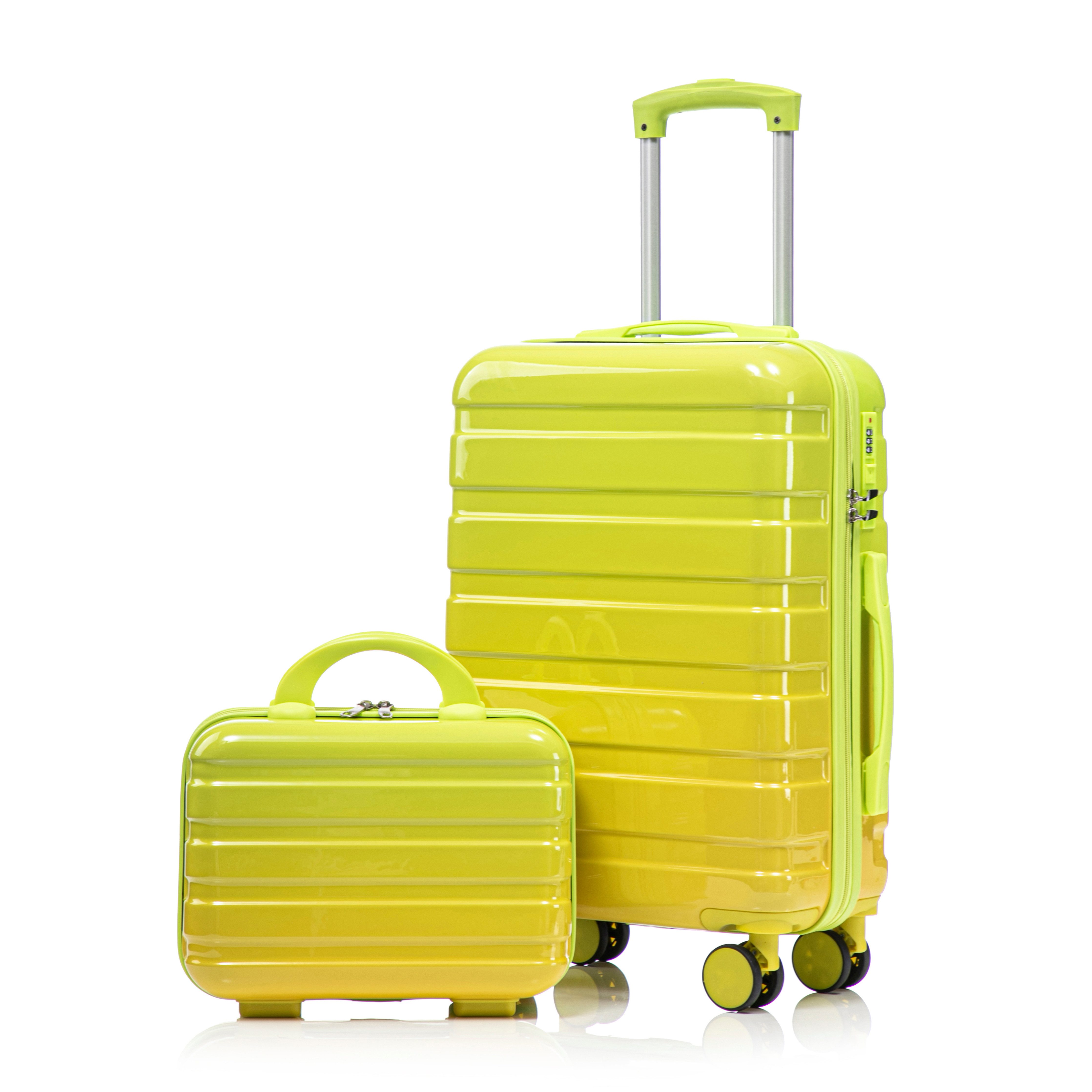 Fine Life Pro Trolley 14"/20" 2-teiliges PC-Spinner-Kofferset Grün