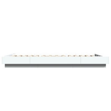 vidaXL Bett Bettgestell mit LED Weiß 75x190 cm Holzwerkstoff