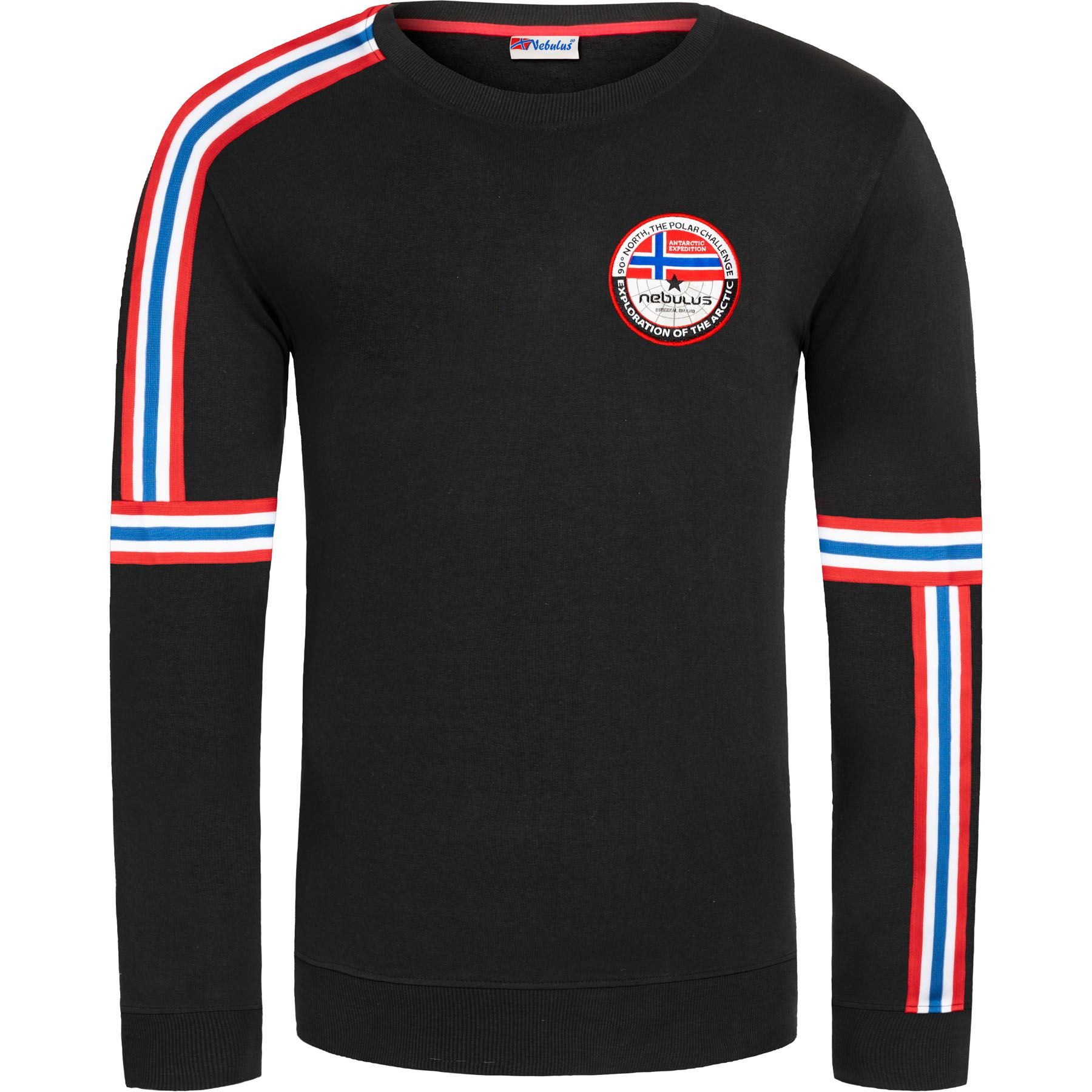 Nebulus Sweatshirt STRIPE, P5037 - Herren, schwarz, XL