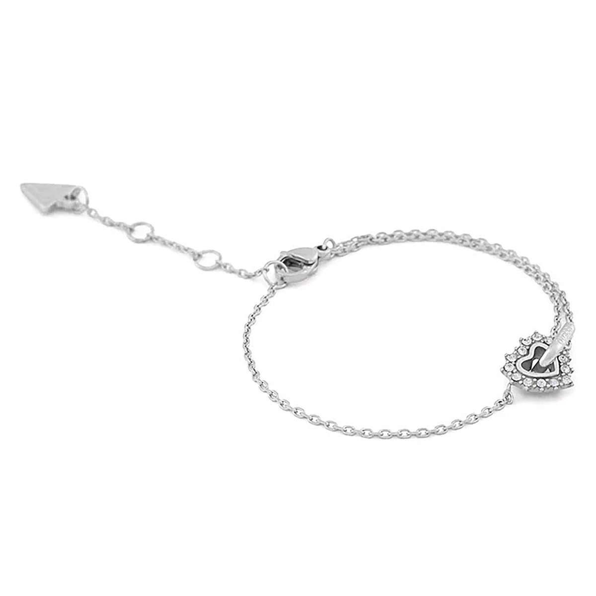 Guess Edelstahlarmband JUBB05534JWRHS, für Damen Infinity Herz Kristall S