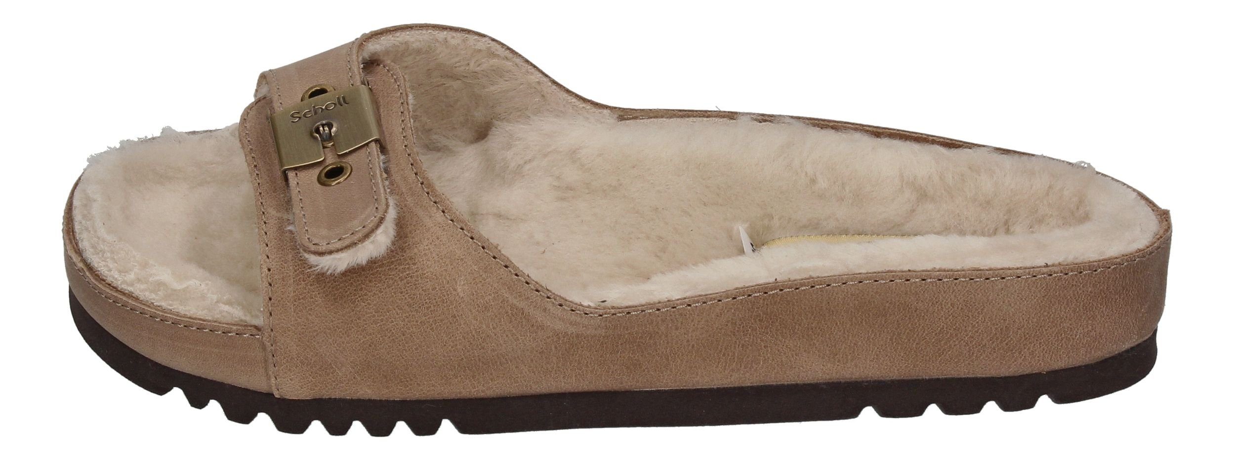 F303171062 MEG Taupe Scholl Keilpantolette