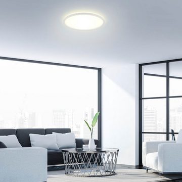 Briloner Leuchten LED Deckenleuchte 7157416 SLIM, LED fest integriert, Neutralweiß, Deckenlampe, 42x2,9cm, Weiß, 22W, Wohnzimmer, Schlafzimmer, Küche