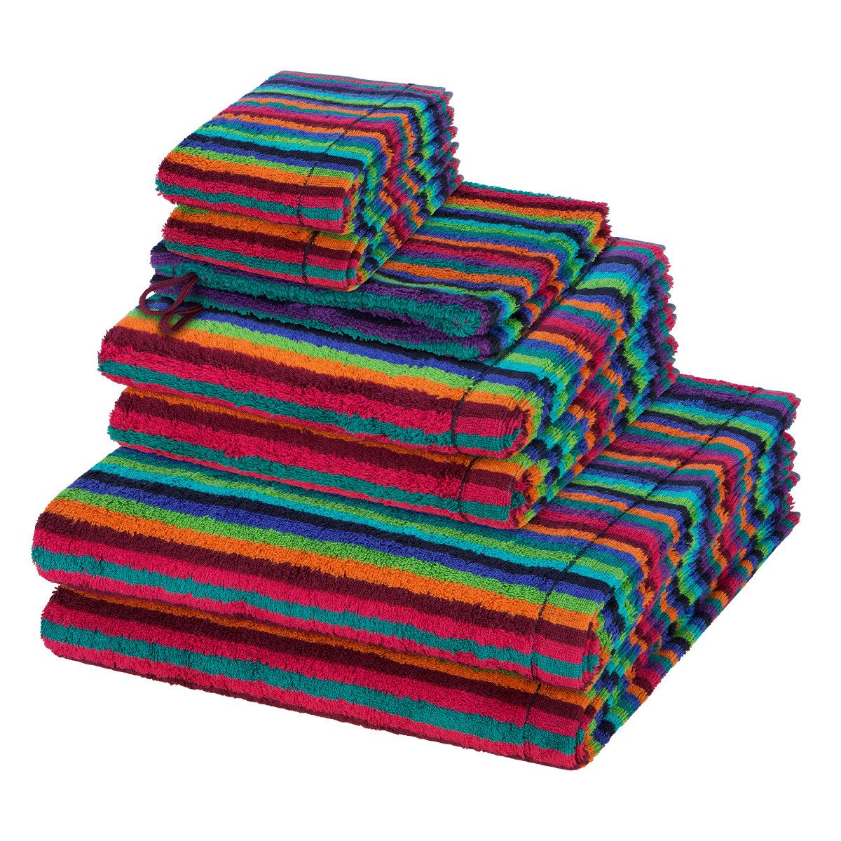 Cawö Handtuch Set Lifestyle, Walkfrottee (Spar-Set, 8-St), 2 X Wasch- 2 X Gäste- 2 X Dusch- 2 X Handtuch im Set - Baumwolle