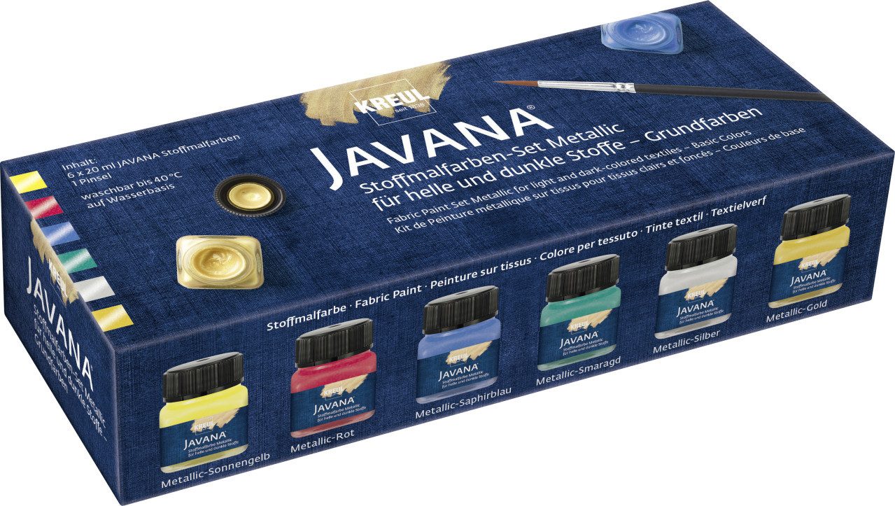 Kreul Textilfarbe Kreul Javana Stoffmalfarben Metallic Set 6 x 20 ml
