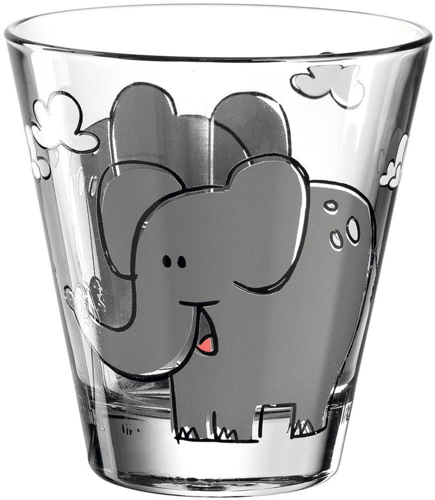 LEONARDO Kinderbecher BAMBINI Elefant, Glas, 215 ml, 6-teilig