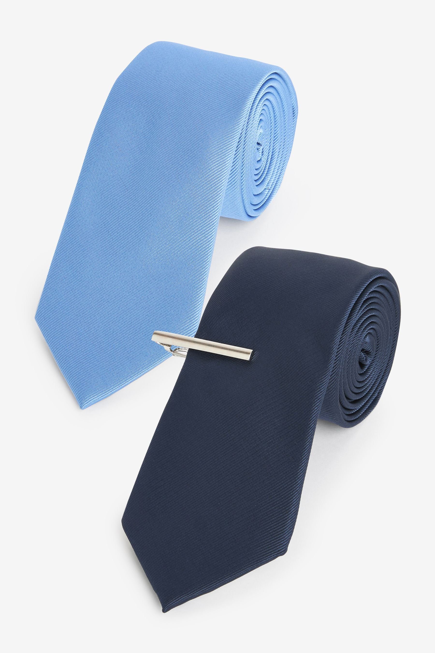 Twill Krawattennadel, mit Next 2 Blue aus Navy (3-St) Krawatte Krawatten Stück