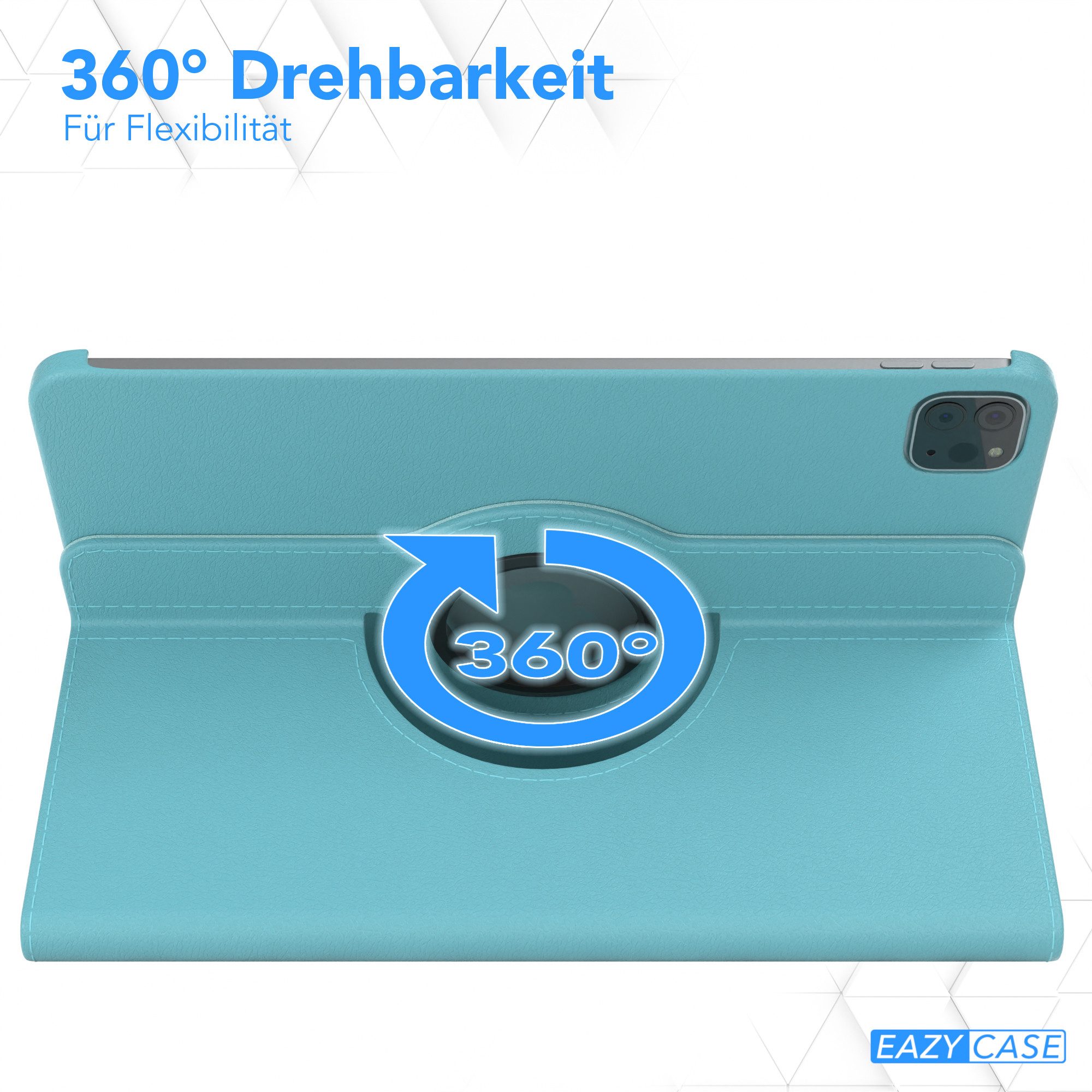 EAZY CASE Tablet-Hülle Rotation Case für iPad Pro 11" 1./2./3./4. Gen. 11 Zoll, Schutzasche für Tablets Flipcase Hülle Kratzschutz Displayschutz Blau – Bild 3 von 5
