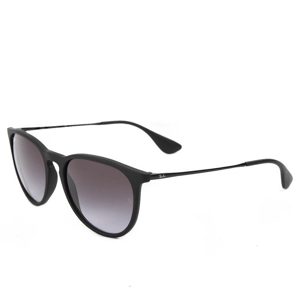 Ray-Ban Sonnenbrille Ray-Ban Erika RB4171 622/8G Rubber Black Light Grey  Dark Grey, RAHMEN gummiertes Schwarz mit schwarzen Bügeln und dem Ray Ban  Logo