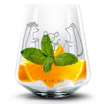 Mr. & Mrs. Panda Cocktailglas Igel Seilhüpfen - Transparent - Geschenk, Cocktail Glas mit Wunschtex, Premium Glas, Personalisierbar
