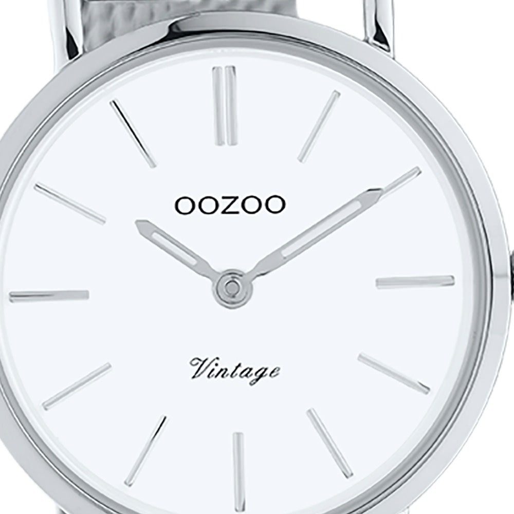 OOZOO Quarzuhr Oozoo Unisex 28mm) Herrenuhr silber Analog, Elegant-Style Damen, rund, (ca klein Edelstahlarmband, Armbanduhr