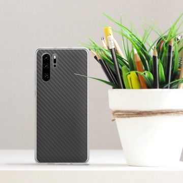 DeinDesign Handyhülle Metallic Look Muster Carbon Carbon, Huawei P30 Pro New Edition Silikon Hülle Bumper Case Handy Schutzhülle