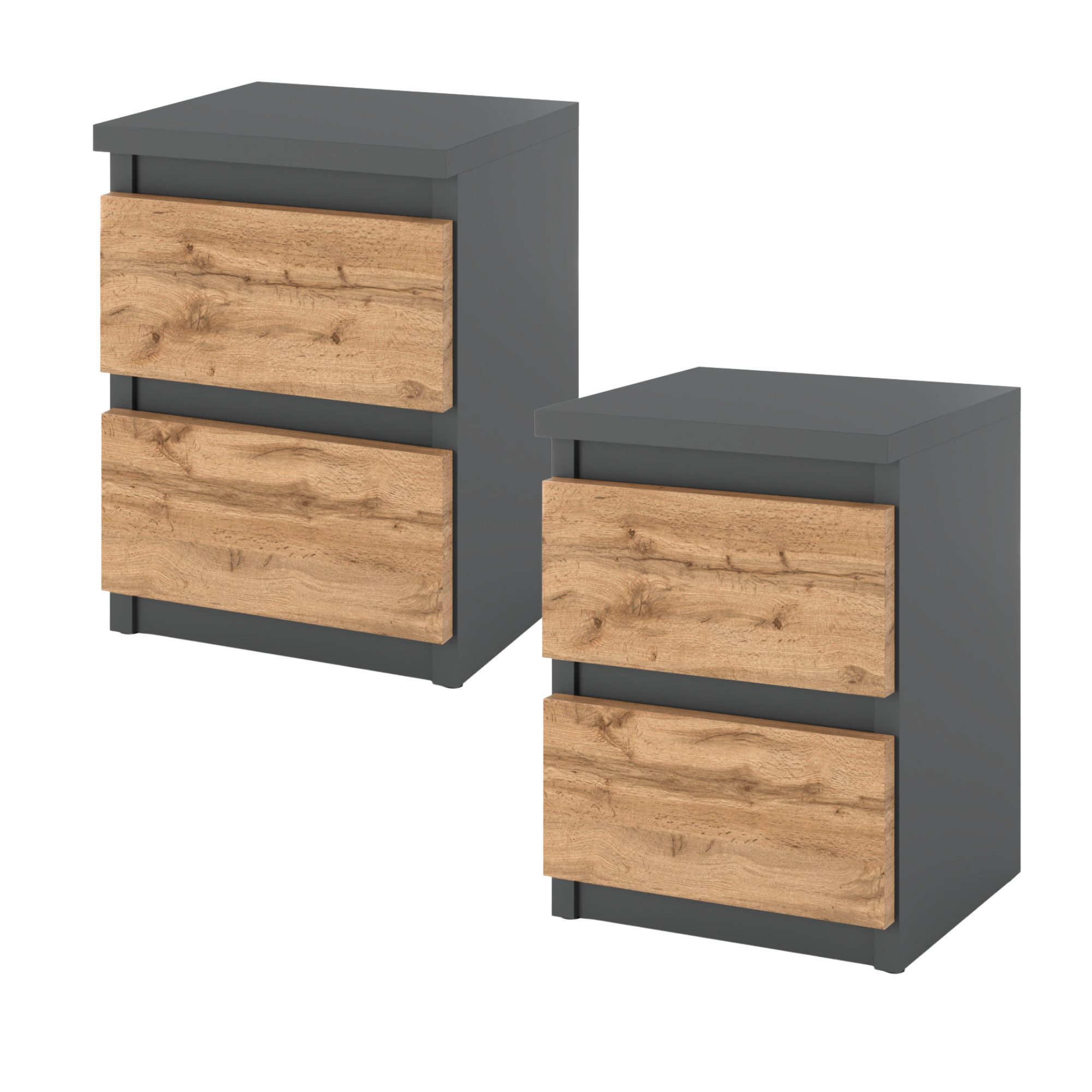 Nachttisch Anthrazit 2er Set