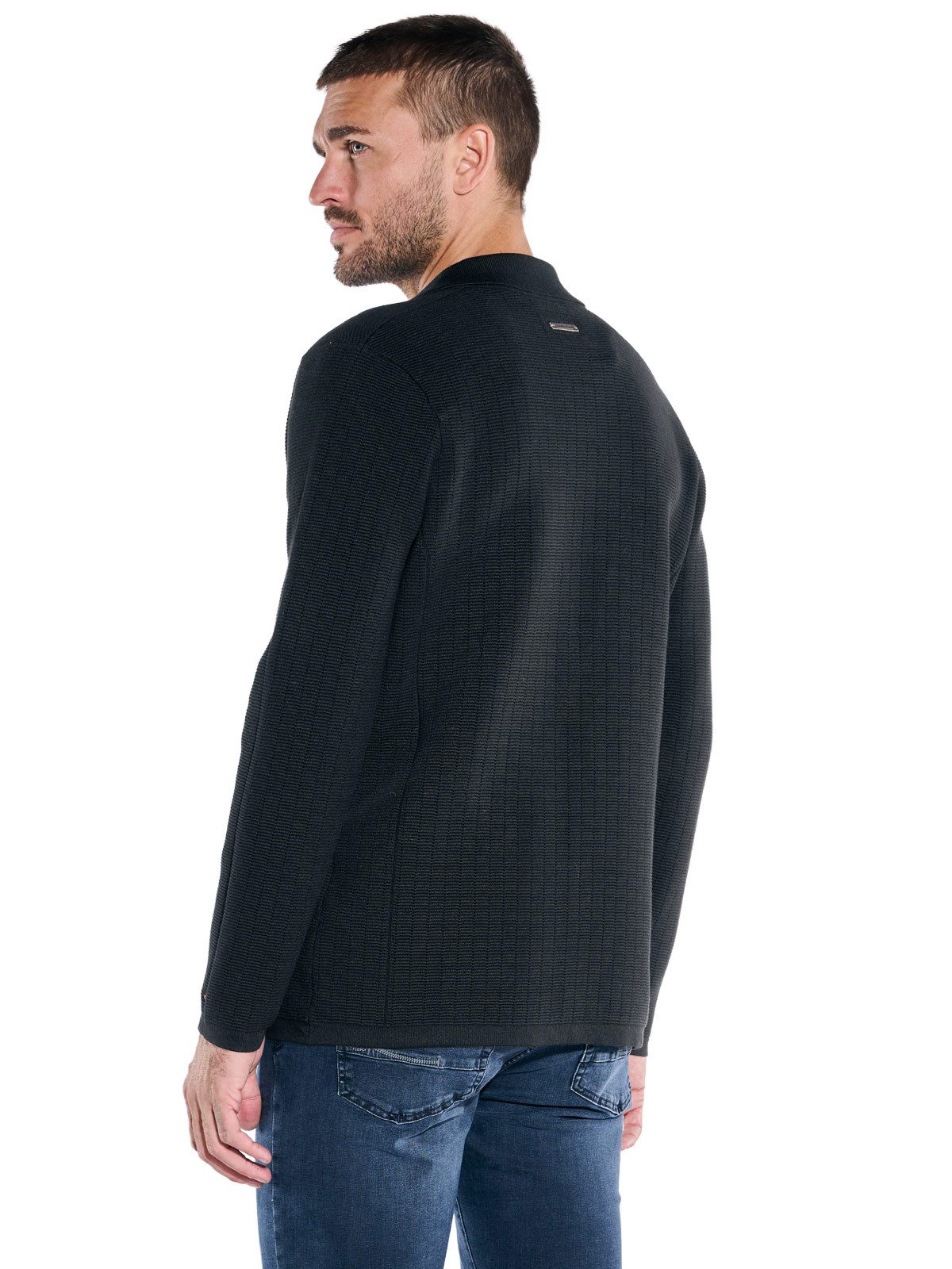 emilio adani Stricksakko Herren Sakko mit edler Strickstruktur, Schwarz günstig online kaufen