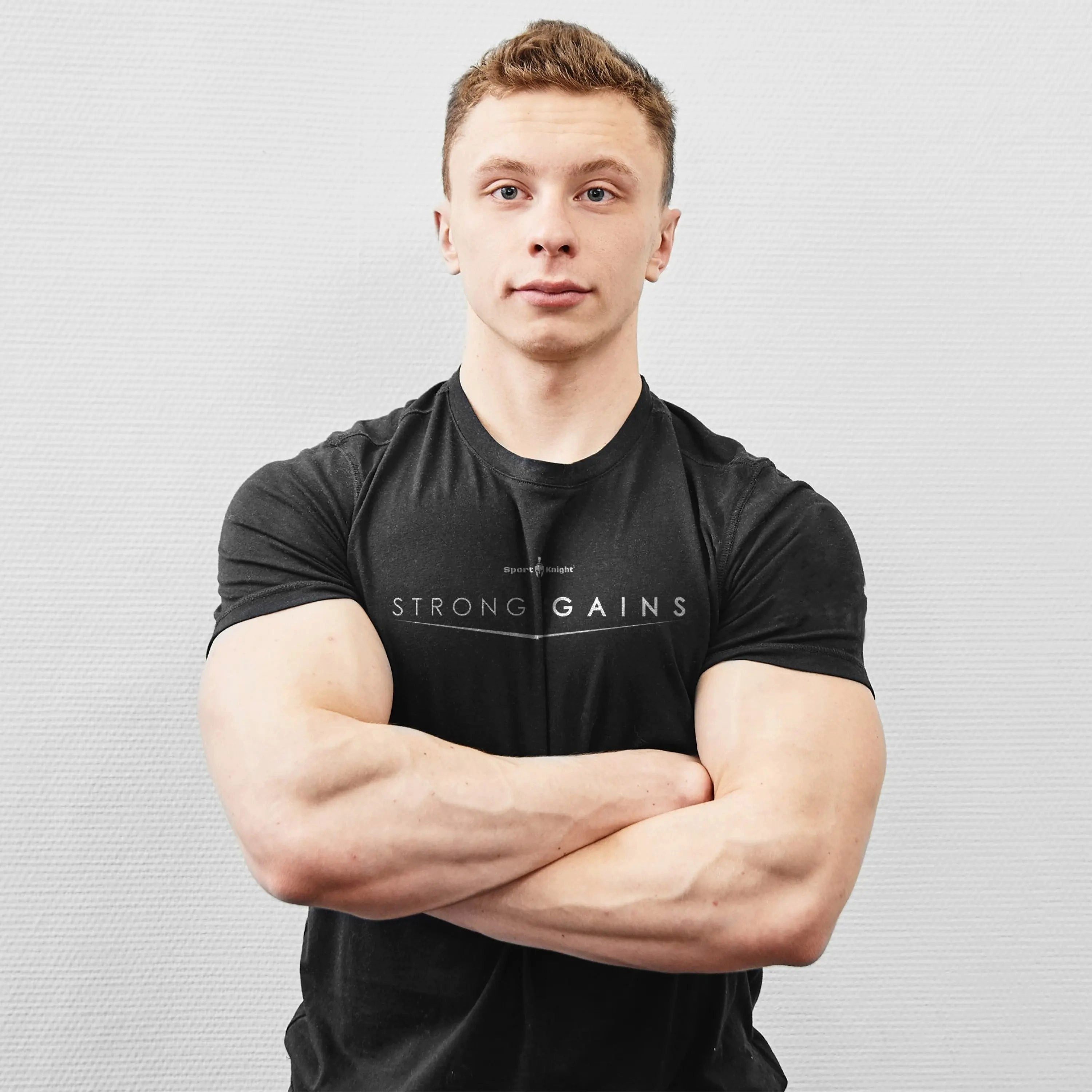 Sport-Knight® T-Shirt Sport-Knight® Herren Fitness T-Shirt "Strong Gains"