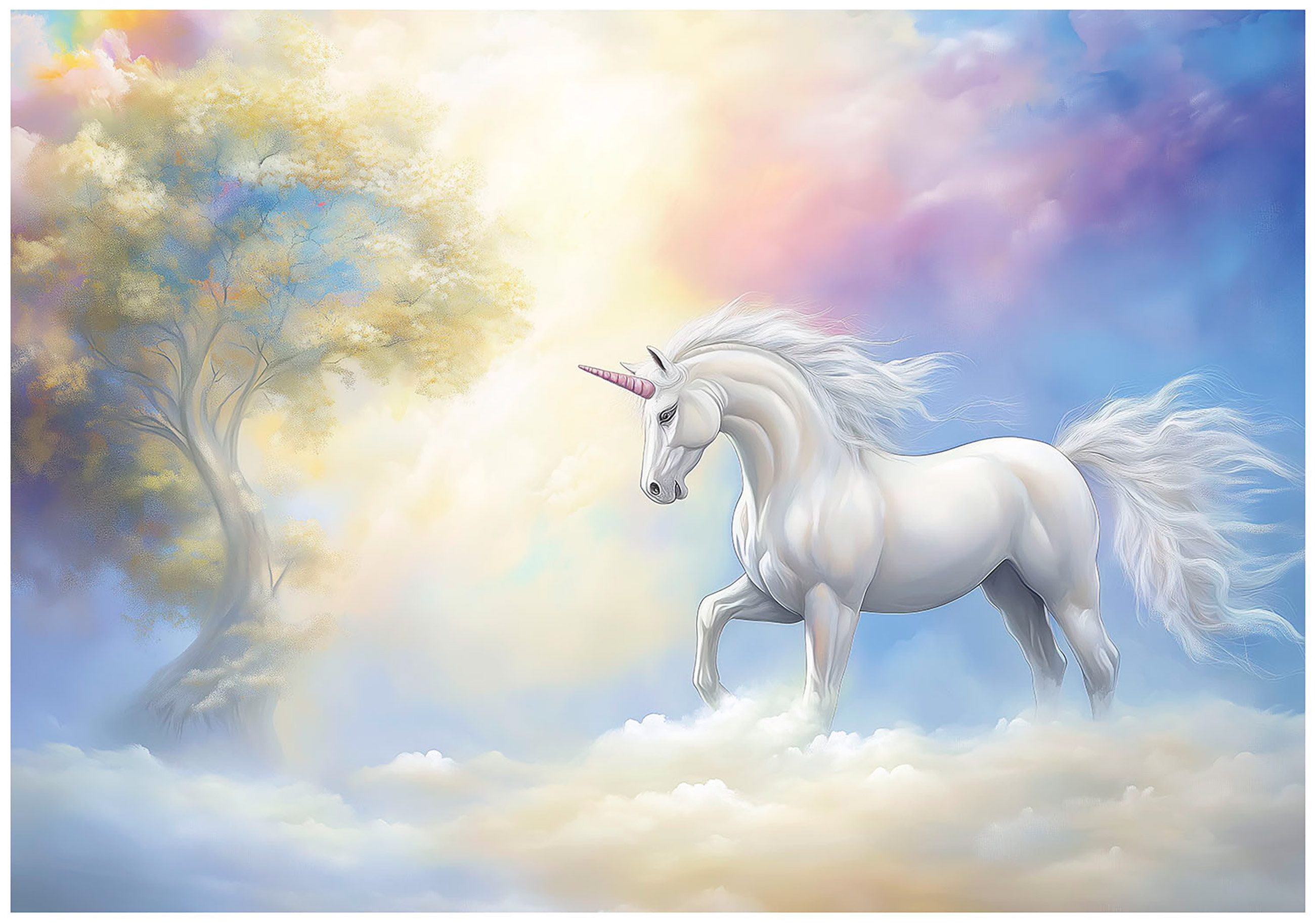 Wallarena Fototapete Kinderzimmer Mädchen Einhorn Vlies günstig online kaufen
