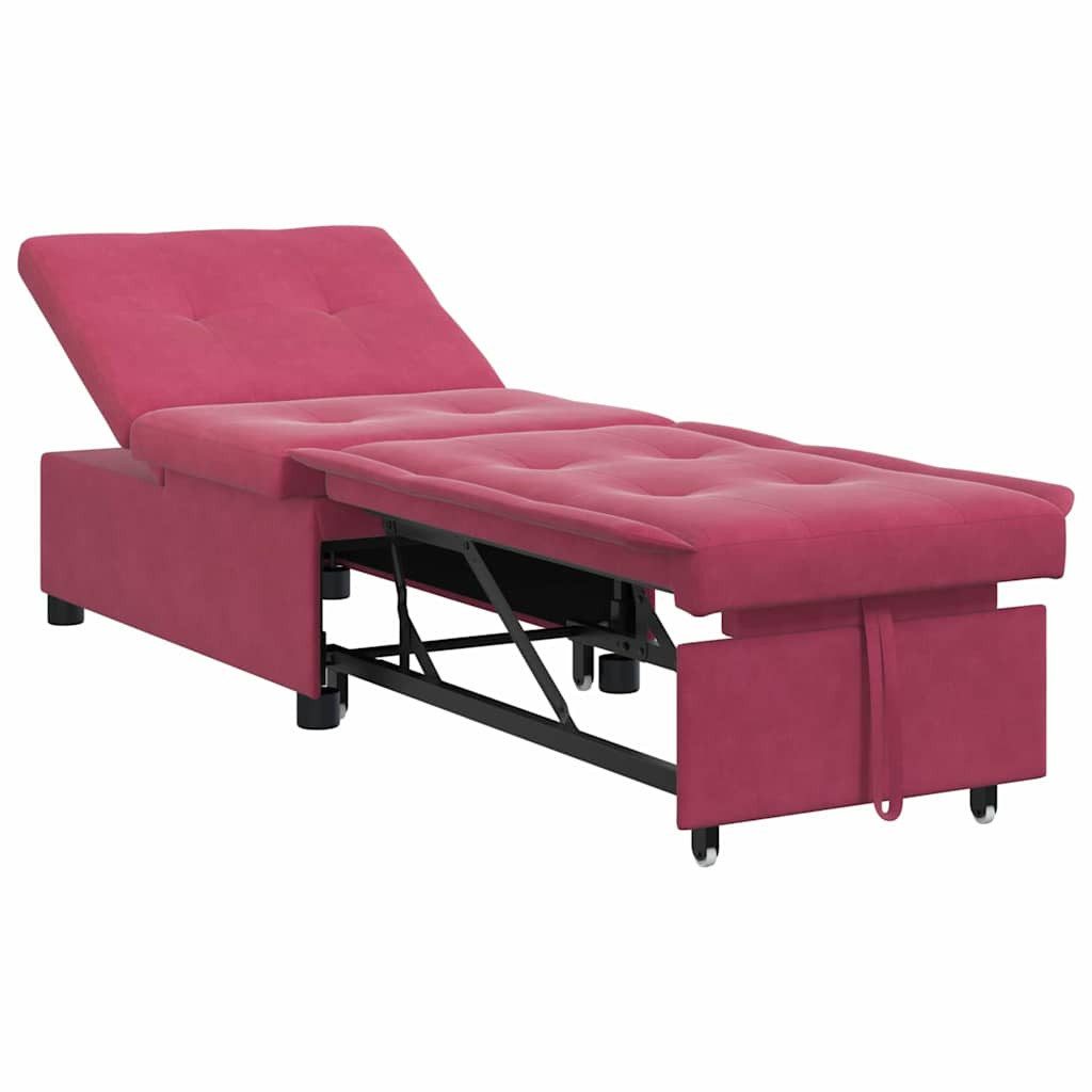 vidaXL Sofa Schlafsofa Weinrot 194 x 67 x 82 cm Samt, 1 Teile