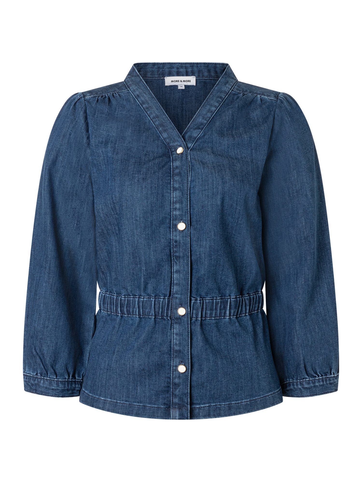 MORE&MORE Klassische Bluse Jeansbluse günstig online kaufen