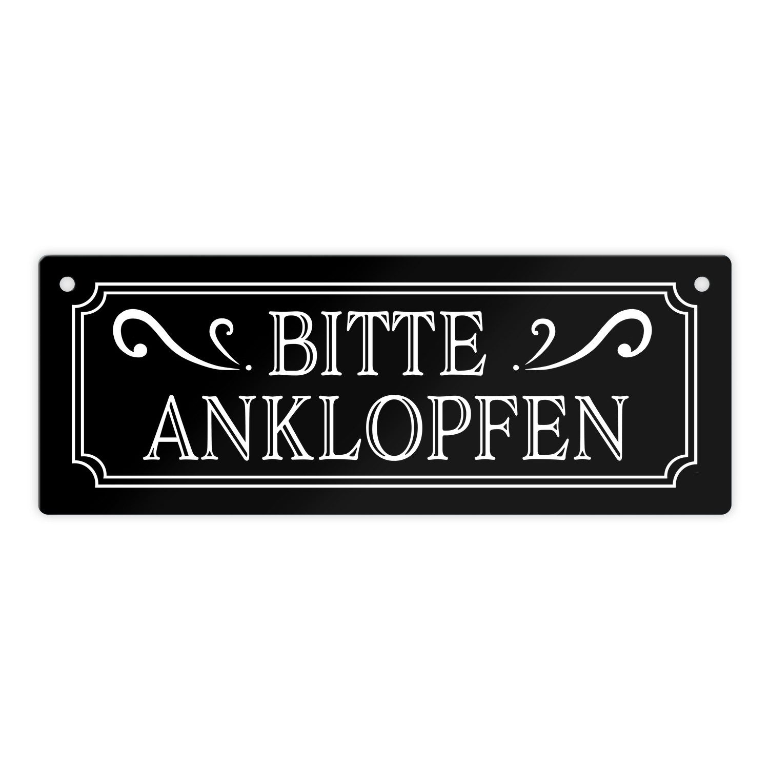 Metallschild Bitte anklopfen Metallschild in Retro Optik