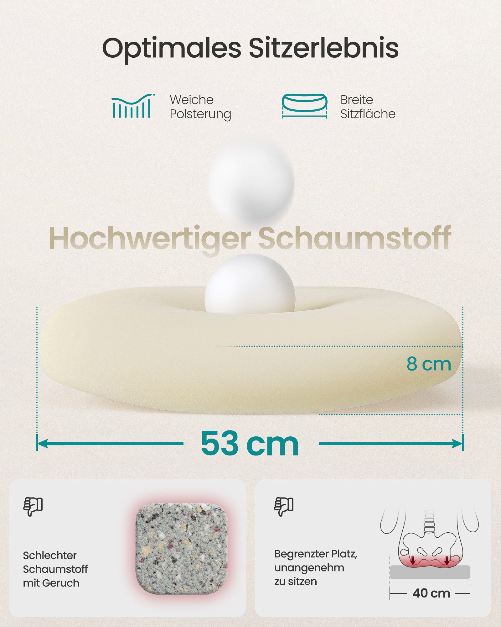 SONGMICS Bürostuhl ergonomischer Drehstuhl mit Mesh, Lendenstütze, Wippfunktion, mit Kopfstütze, 53 cm breite Sitzfläche und klappbaren Armlehnen – Bild 5 von 5