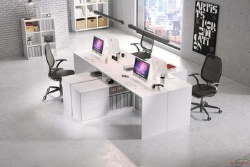 MOEBLO Eckschreibtisch WITO (Weiß/Graphit, Bürotisch Computertisch für Büro, Kinderschreibtisch Schülerschreibtisch), (BxHxT):139x76x51 cm
