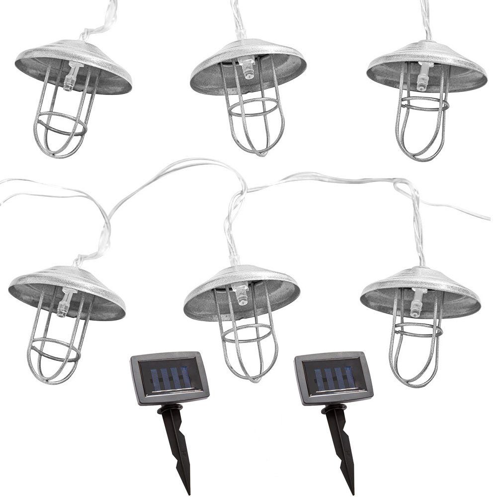 etc-shop LED Solarleuchte, LED-Leuchtmittel fest verbaut, Warmweiß, Solar Lichterkette Aussen Solarlampe Garten Dekoration 20x LED Laterne