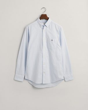 Gant Langarmhemd Regular Fit Oxford Hemd strukturiert langlebig dicker gestreift mit dezenter Logostickerei