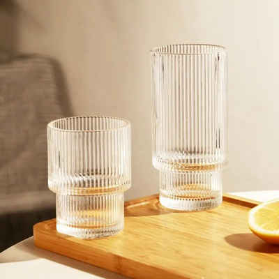 Bems Home Cocktailglas Lisbone Geriffelte Gläser 1 Stück - Rillenrelief