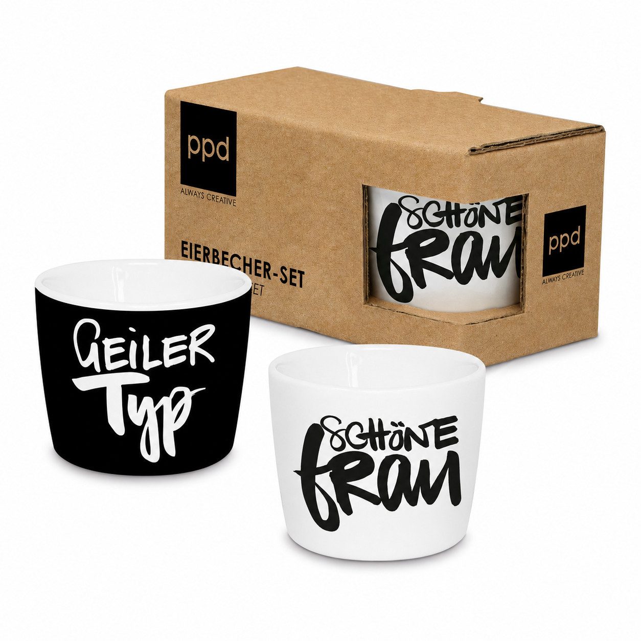 PPD Eierbecher PPD Eierbecher Geiler Typ Schöne Frau 2er-Set Geschenkbox, (1-tlg)