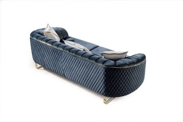 Villa Möbel Sofa Porto, 1 Stk. 2-Sitzer, Quality Made in Turkey, pflegeleichter Mikrofasersamtstoff