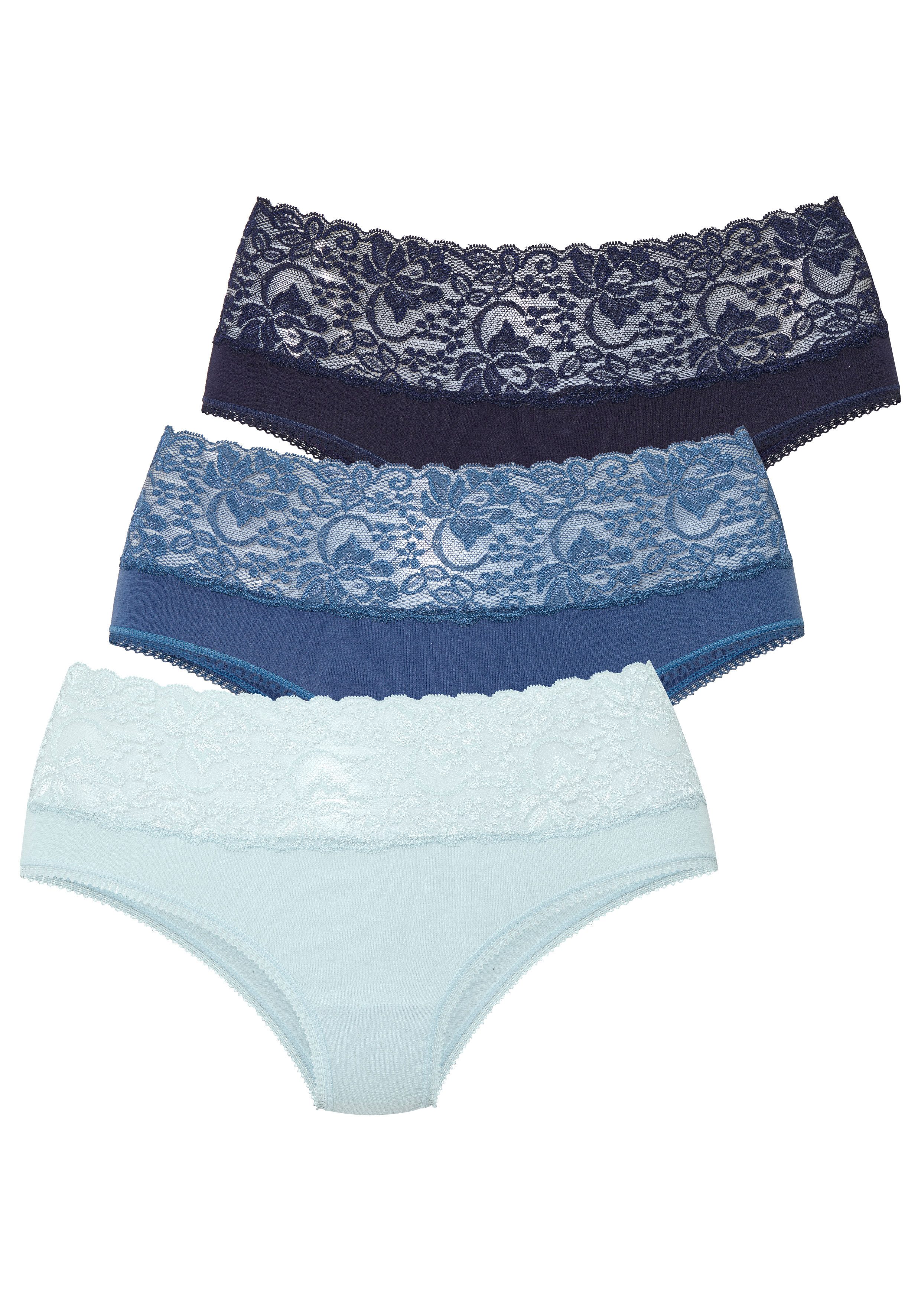 Vivance by Lascana Slip (3er-Pack) aus elastischer Baumwolle mit floraler Spitze. € 19,99, (€ 6,66 pro 1 Stk).