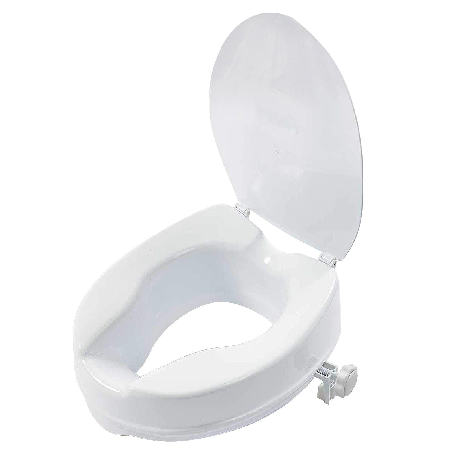 TWSOUL Toilettensitzerhöhung Toilettenerhöhung, Toilettenerhöhung mit Deckel, 6 cm, Tragfähigkeit 135 kg, Höhe 6/10/16 cm