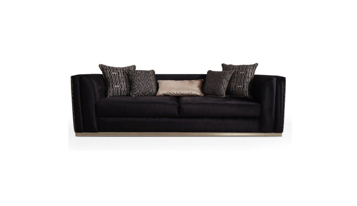 JVmoebel 3-Sitzer, Dreisitzer Möbel Polster Moderne Couch Neu Luxus Couchen Schwarz