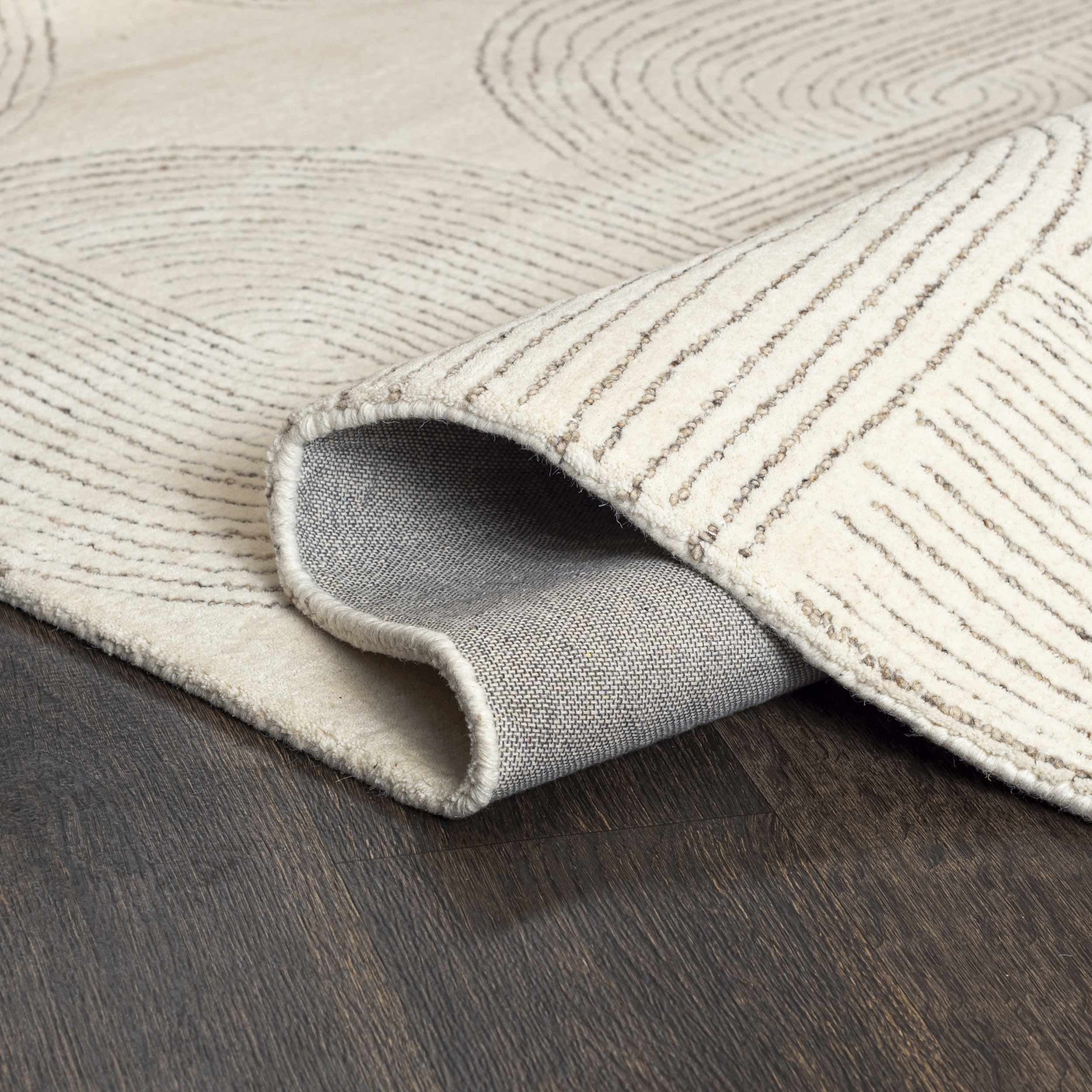Naturprodukt 80 Designteppich Japandi, Wolle, Mazovia, x Handwebteppich Wollteppich 150 cm
