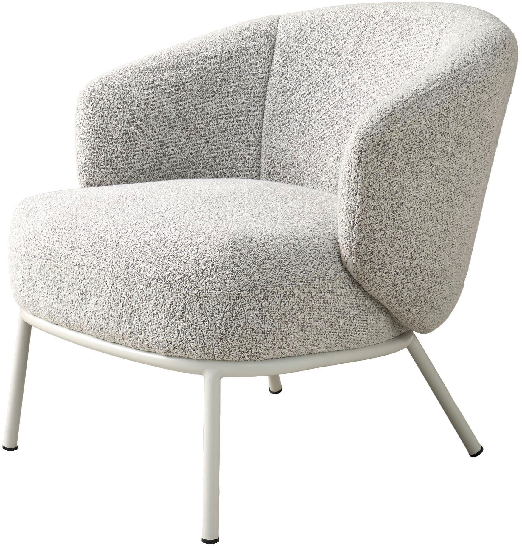 SCHÖNER WOHNEN-Kollektion Loungesessel SELVIK (1-St), mit Taschenfederkern, Bezug Bouclé, Untergestell pulverbeschichtet