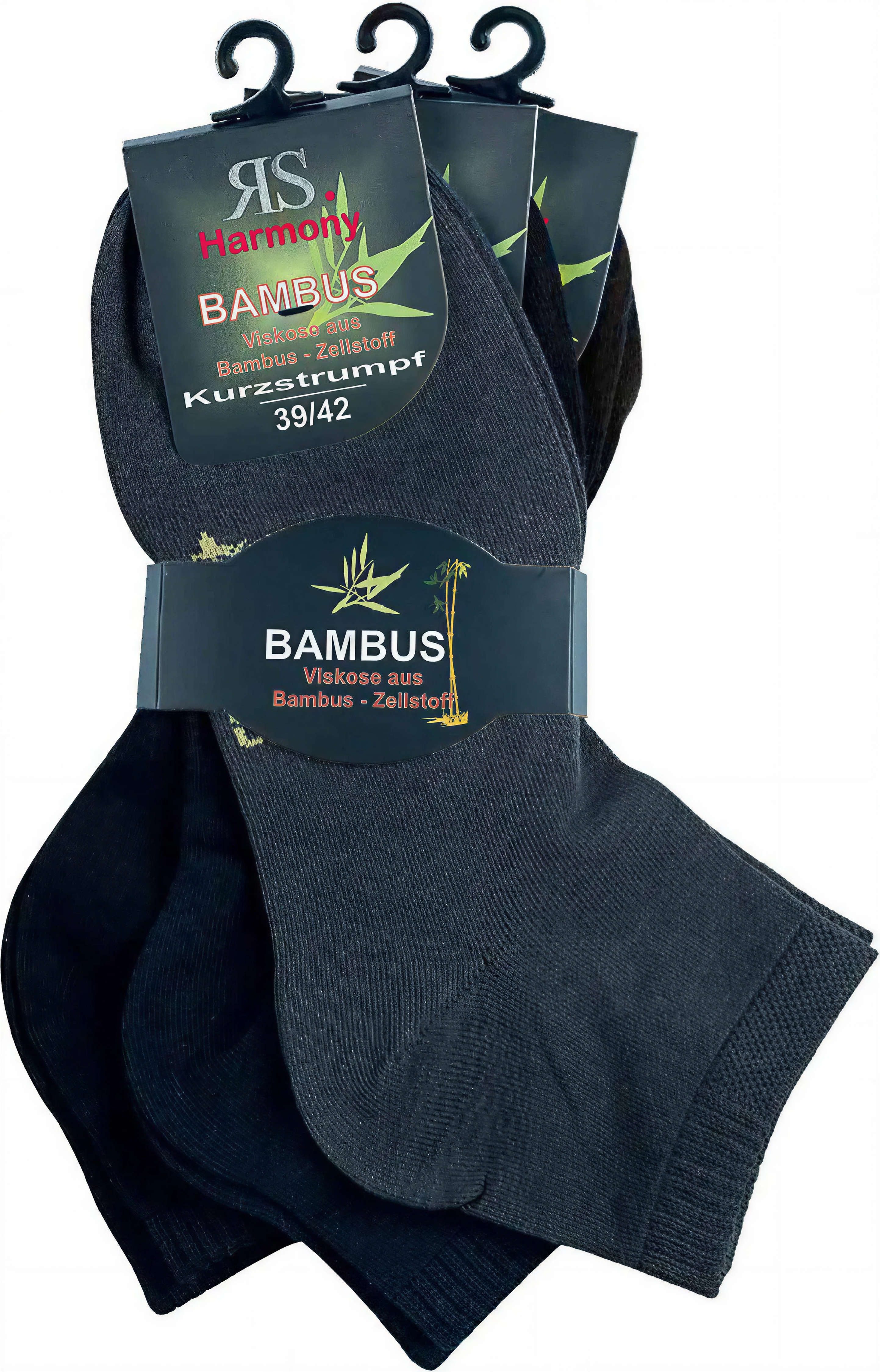 Riese Strümpfe Kurzsocken RS Harmony Bambus Viskose Kurzstrumpf - 3 Paar (Set, 3-Paar) aus Bambus Viskose