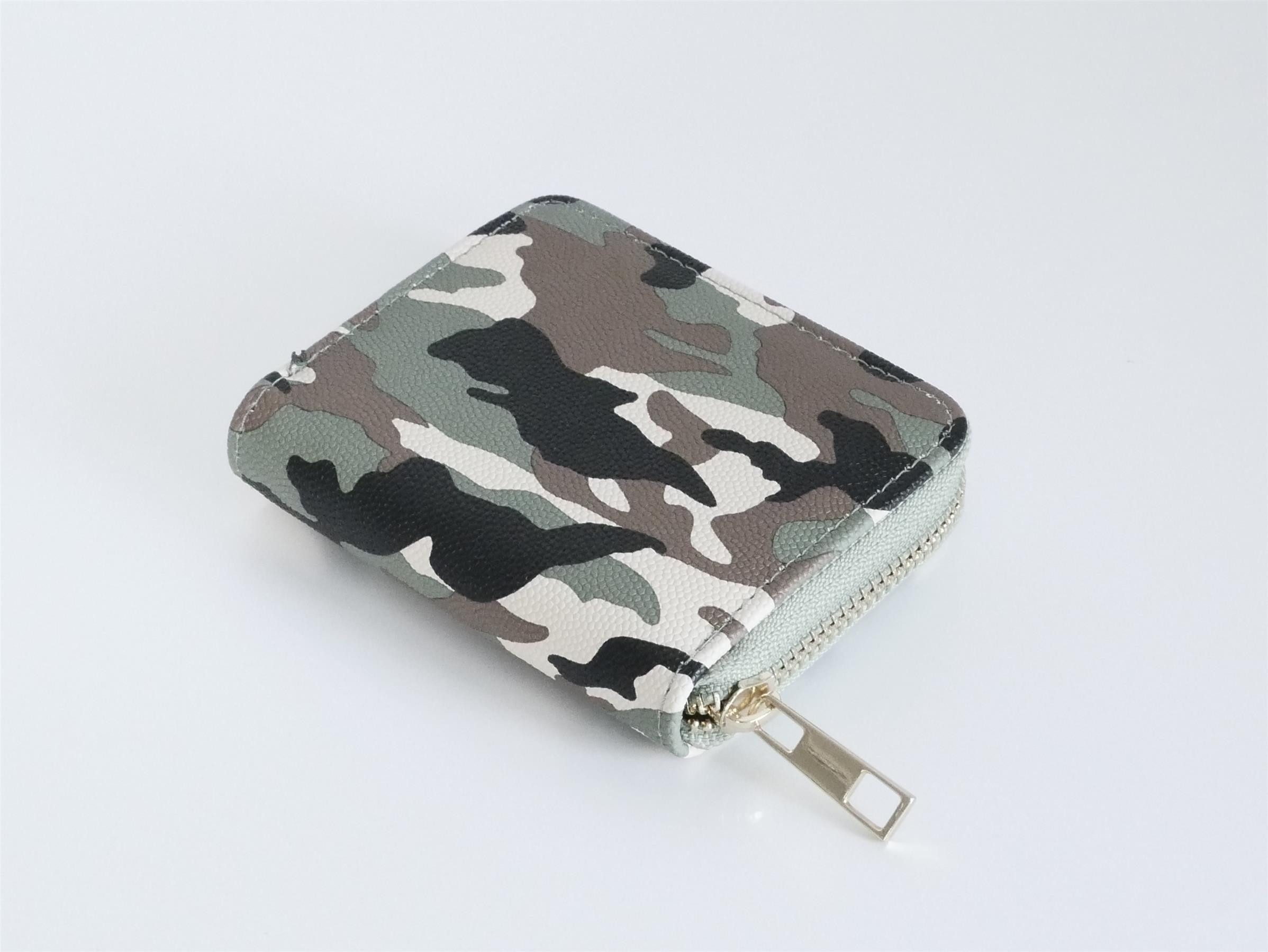 GlücksNugget Geldbörse Kinder-Geldbörse Camouflage grün – praktische Börse im Tarnmuster