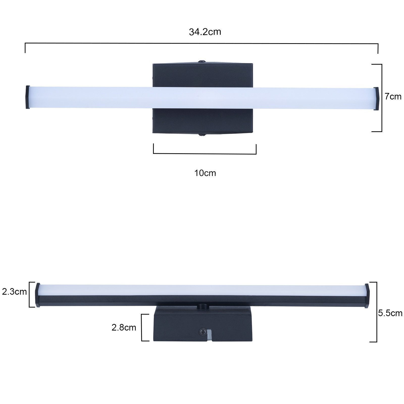Nettlife LED Wandleuchte Modern Schwarz Innen 6/12/18/27W 3000K Flur Wandbeleuchtung, LED fest integriert, Warmweiß, Wandlicht für Wohnzimmer Schlafzimmer Küche