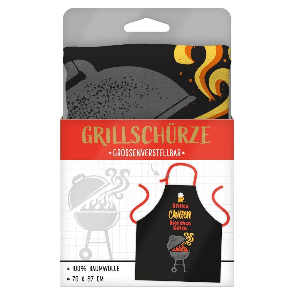 Sheepworld Kochschürze Schürze »GRILLEN, Chillen, BIERCHEN KILLEN« – Bild 3 von 4